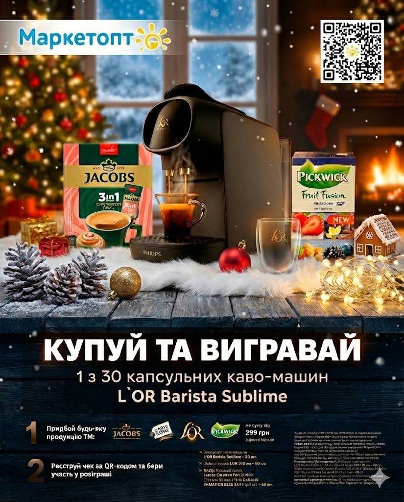 Маркетопт Дарує разом із JACOBS, L’OR, Carte Noire та Pickwick – оголошуємо фінальних переможців кавової акції! 